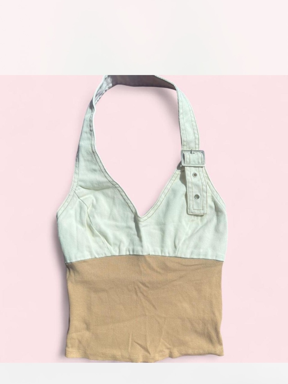 Emory Park Two-Tone Halter Top | Size Medium